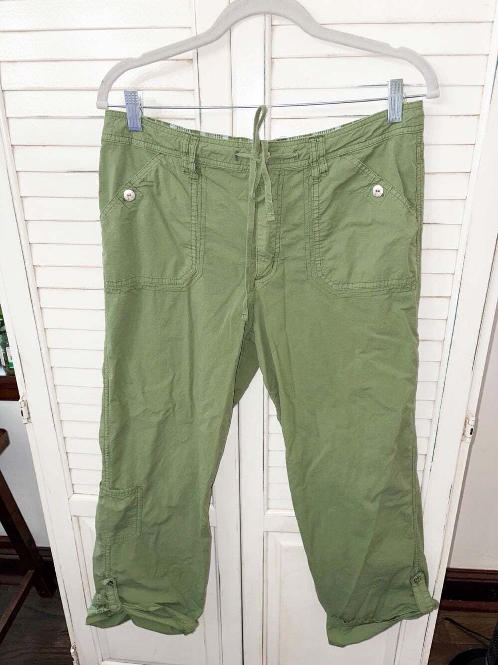 Fresh Produce Cotton Blend Woven Chino Pants Green Med Roll Up